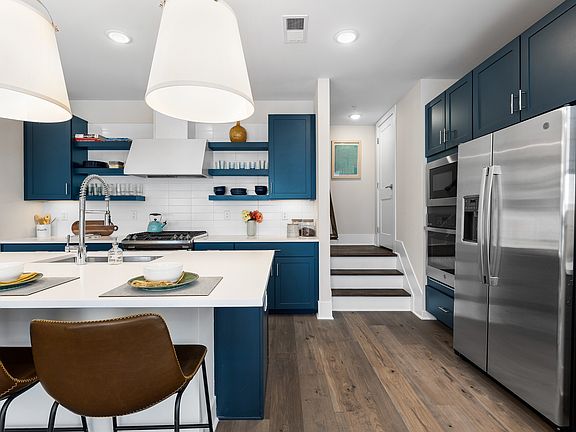 Designer blue cabinetry