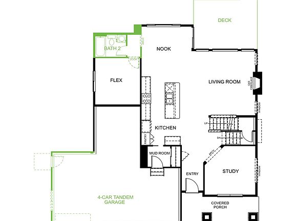 This floor plan is for illustrative purposes only and is subject to change without notice or obligation. Dashed lines represent optional features and may not be selected in this home. Please call your Cordera sales agent for specific information.