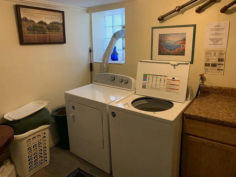 Shared free laundry in basement.