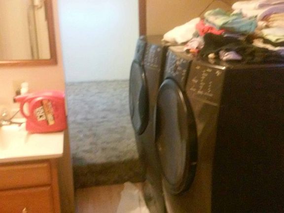 From bathroom into bedroom