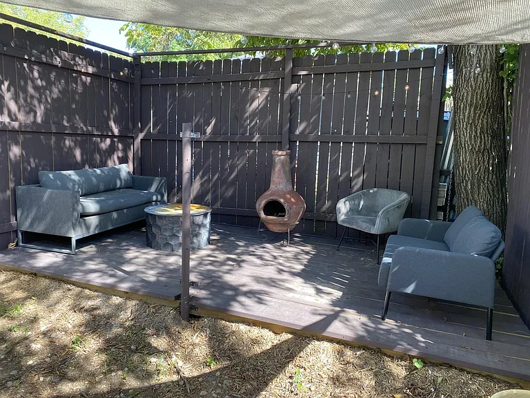 Good sized outdoor patio just outside back door.