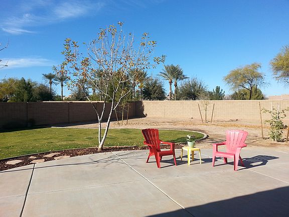 Extended patio in backyard