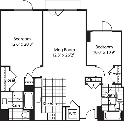 Floor plan 2 Bed (North)- 1239