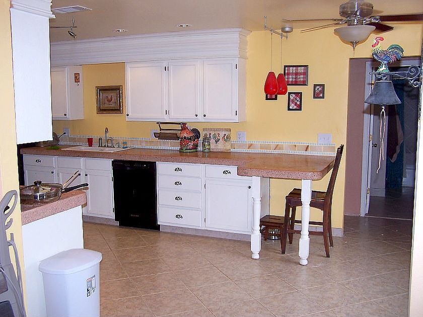 Modern kitchen with concrete counter top