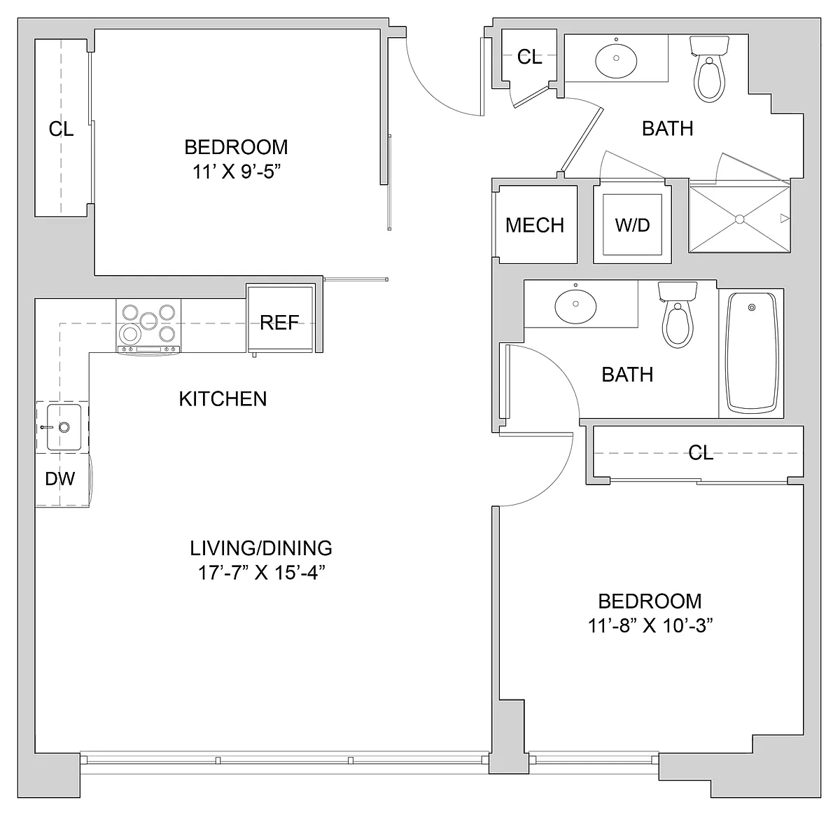 Floor plan 2 Bed_2 Bath-A3_2BR_SA
