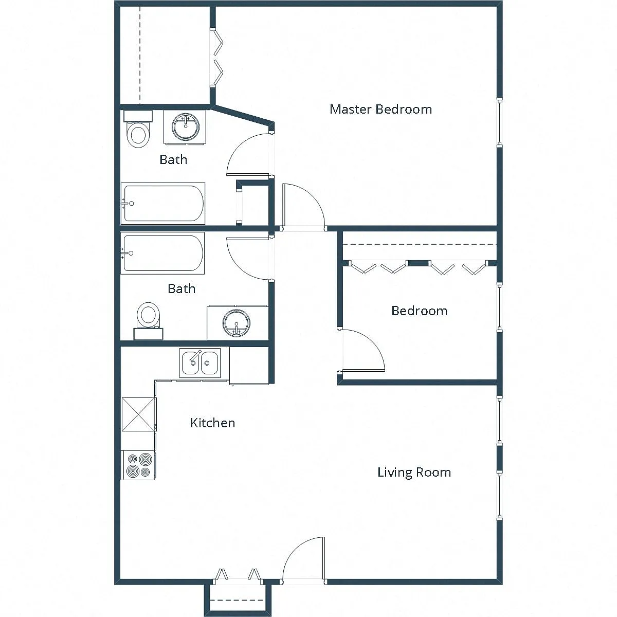 Floor plan Two Bedroom 22A
