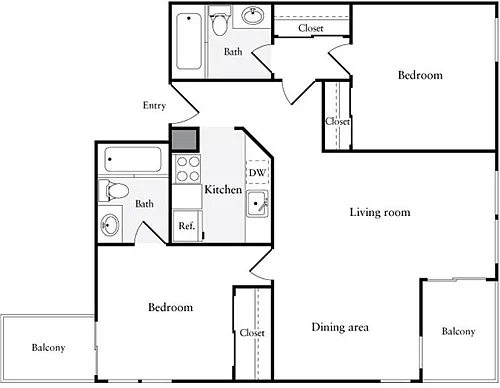 Floor plan 2 Bedrooms I