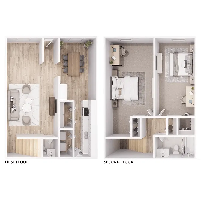 Floor plan B2 - 2Bed, 1.5Bath