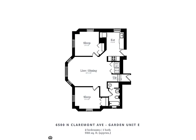 Floor plan 2 Bedroom | 2 Bath (C1)