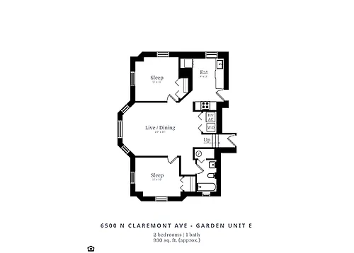 Floor plan 2 Bedroom | 2 Bath (C1)