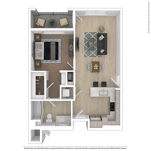 Floor plan 1 Bed 1 Bath
