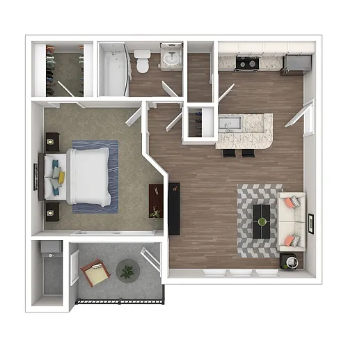 Floor plan Ash - 1x1 Upgrade
