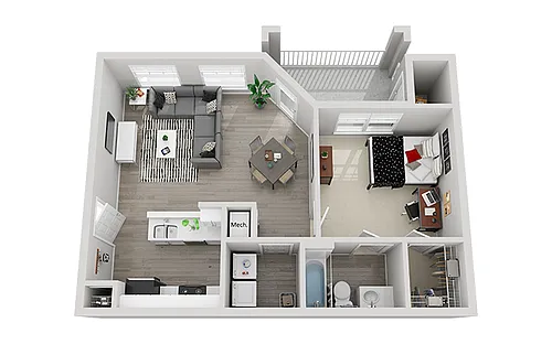 Floor plan 1x1 Platinum