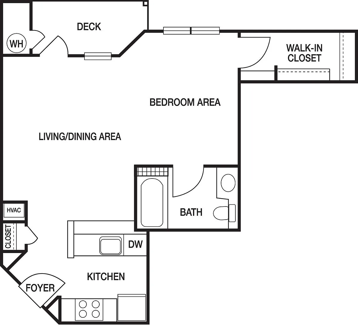 Floor plan 0x1B Renovated