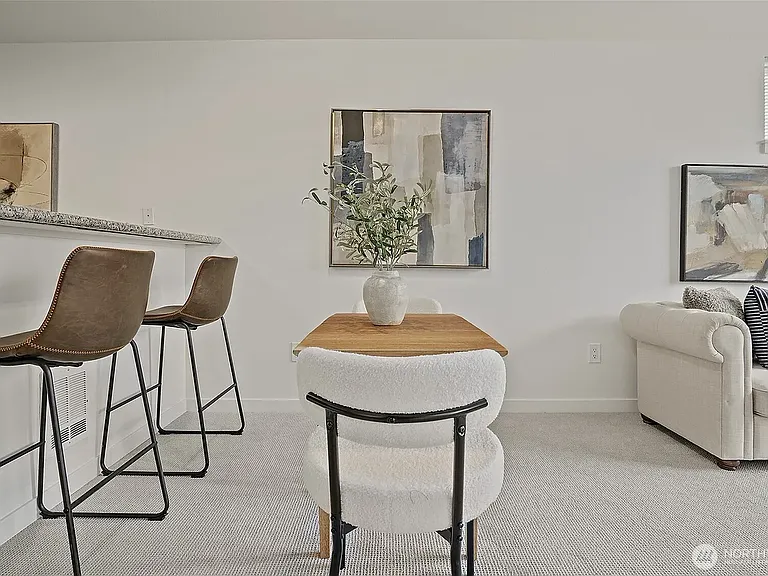 Create a dining nook and/or use the built-in granite counters.