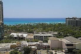 Beautiful view of Fort DeRussy from Lanai, living room, and
