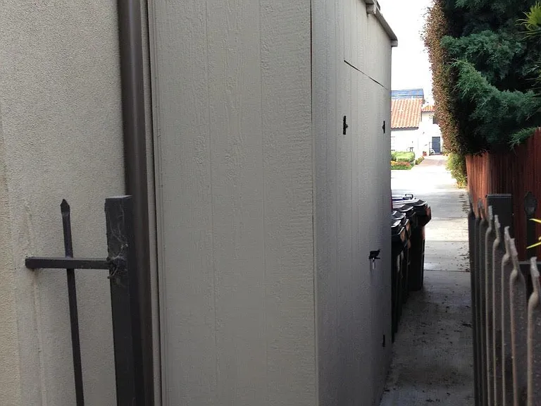 Side storage shed.