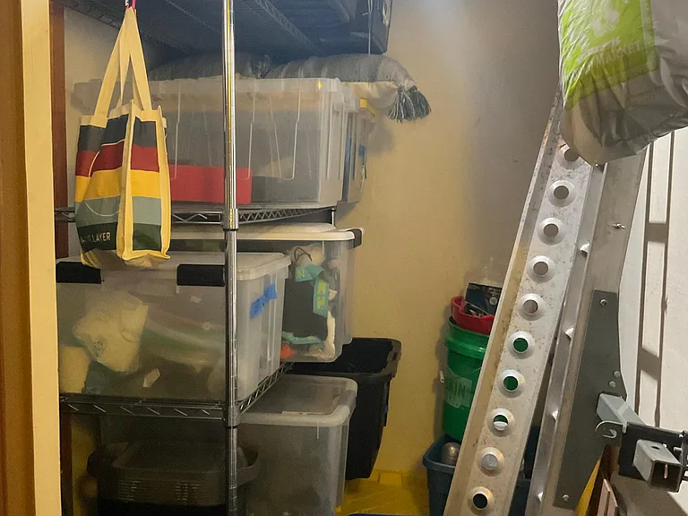 Storage closet for skis, camping gear/etc