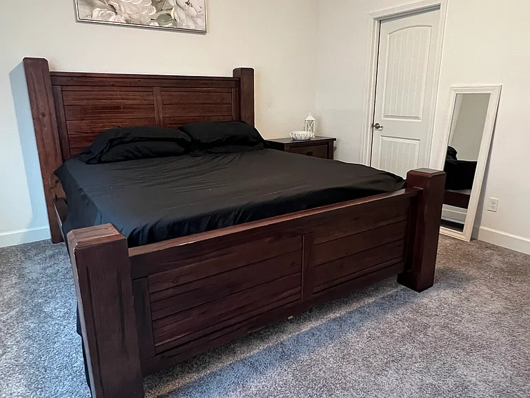 Bedroom with walk in closet