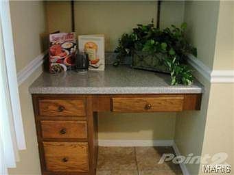 Planning desk in kitchen.