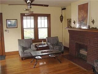 Living room with fireplace