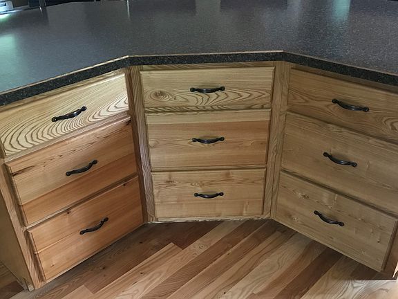 Black ash cabinets - island