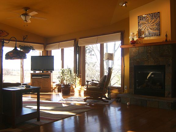 Living room with fireplace