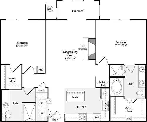 Floor plan 2 Bedrooms H