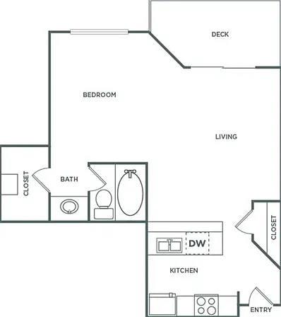 Studio (550 SF) Studio (550 SF)