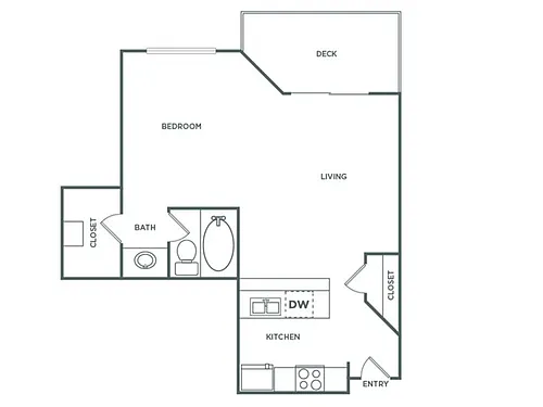 Floor plan Studio (550 SF)