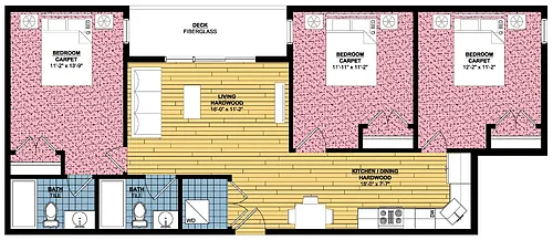 Floor plan 3 Bed | 2 Bath