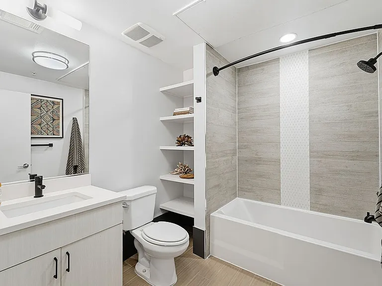 Spa-inspired bathrooms with modern finishes