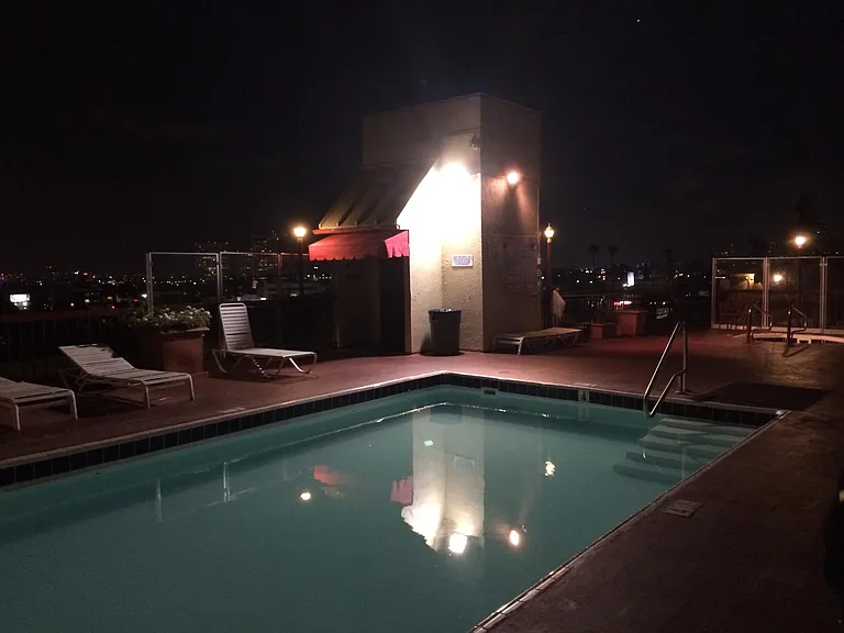 Roof deck at night
