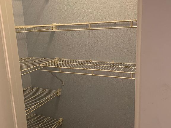 Shelving in walk in closets.