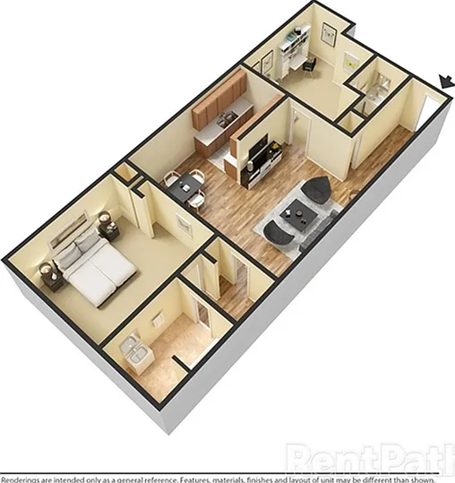 Floor plan 2 bed 3D Floor plan 2 bed 3D