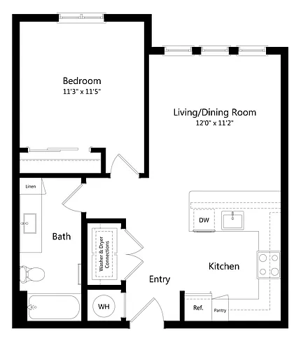 Floor plan A1 - 50% AMI