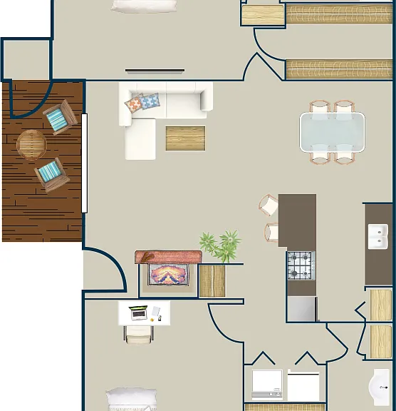 CP Waterfront - *E - 2 Beds - 2 Baths - 1000 Sq. ft.