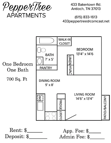 Floor plan One Bedroom