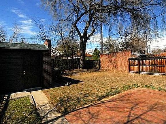 Back yard with brick patio