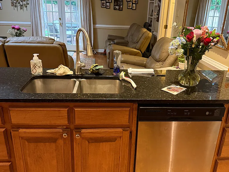 View from kitchen to living room