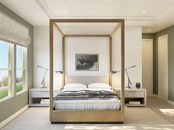 Primary suite with decorative feature wall