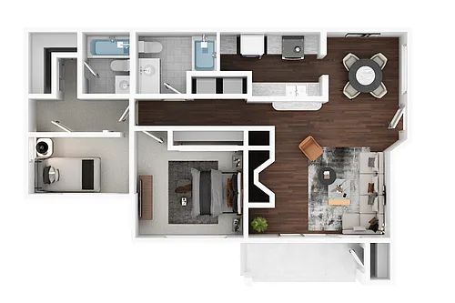 Floor plan 2 Bedroom 2 Bath
