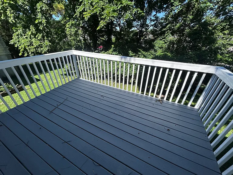 Freshly stained deck