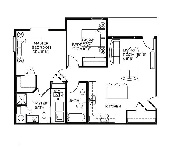 Floor plan B2 - 40 - Income Restricted