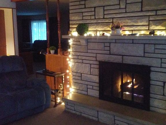 Living room with fireplace