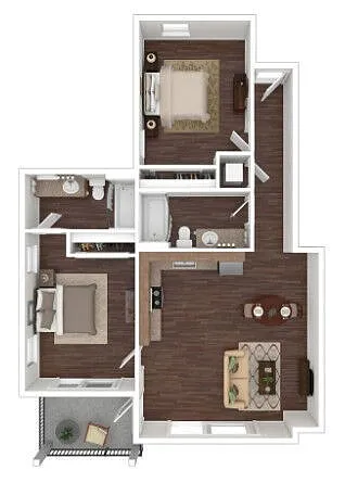 Floor plan 2 Bed / 2 Bath