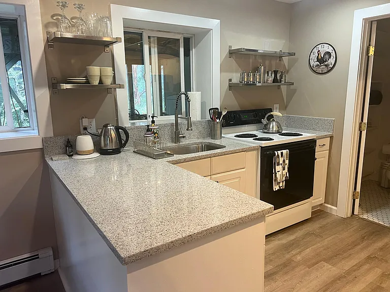 Kitchen with new quartz counters