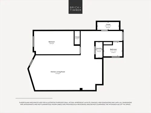 Floor plan 1 Bedroom 1 Bath