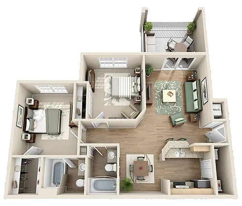 Floor plan The NoDa W/Patio