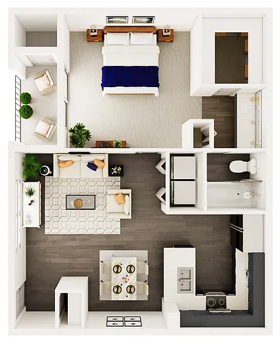 Floor plan 1 Bedroom 1 Bathroom B